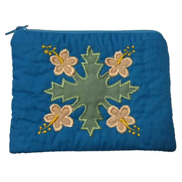 Hawaiian quiltハワイアンキルトグッズ ハイビスカス柄スクエア