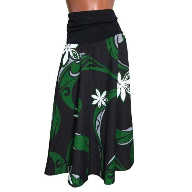 ハワイアン柄　マキシー丈2WAYワンピース　パラパライ柄