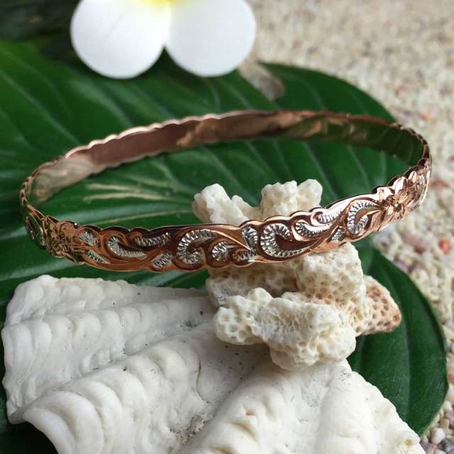 Hawaiianjewely ハワイアンジュエリー ピンクシルバーバングル