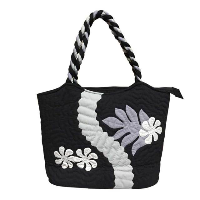Hawaiianquiltハワイアンキルトバッグ ティアレ柄 ハンドバッグ