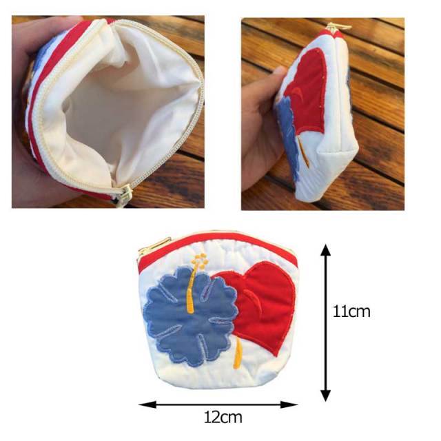 ハワイアンキルト Hawaiian Quilt 　ハイビスカスコインケース