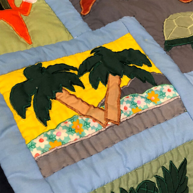 Hawaiian quilt ハワイアンキルトタペストリー ドリームオブハワイ 123×103cm