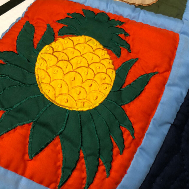 Hawaiian quilt ハワイアンキルトタペストリー ドリームオブハワイ 123×103cm