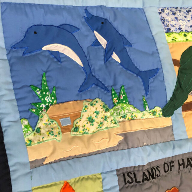Hawaiian quilt ハワイアンキルトタペストリー ドリームオブハワイ 123×103cm