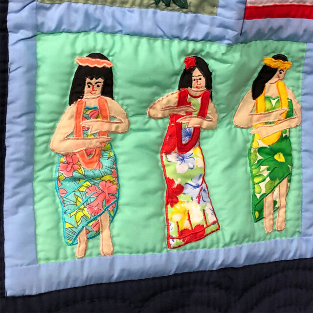 Hawaiian quilt ハワイアンキルトタペストリー ドリームオブハワイ 123×103cm