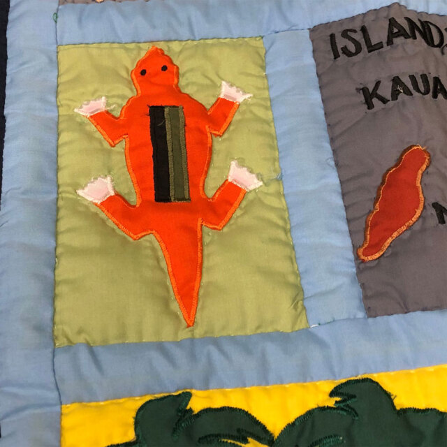 Hawaiian quilt ハワイアンキルトタペストリー ドリームオブハワイ 123×103cm