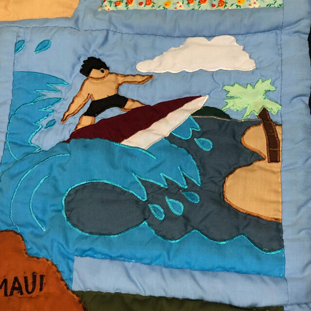 Hawaiian quilt ハワイアンキルトタペストリー ドリームオブハワイ 123×103cm