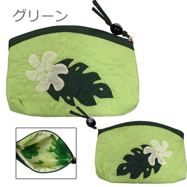 Hawaiian quilt ハワイアンキルト　ラウンドポーチ