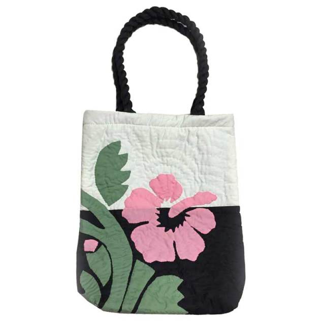 Hawaiian quilt ハワイアンキルト　ハイビスカス縦長トート/ハワイアン雑貨