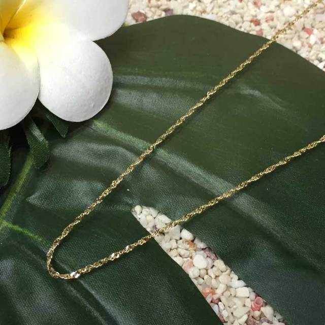 ハワイアンジュエリー 14K イエローゴールドチェーン  45cm シンガポール「ねじれタイプ」/ハワイアンアクササリー