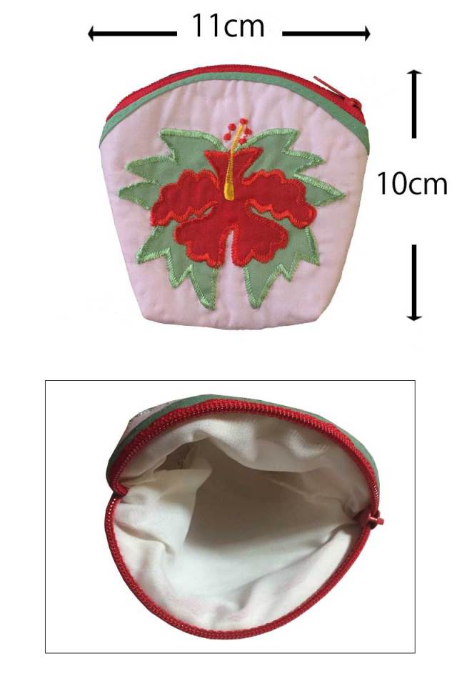 ハワイアンキルト Hawaiian Quilt 　ハイビスカスコインケース/財布　小銭入れ