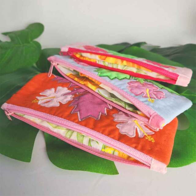 ハワイアンキルト Hawaiian Quilt ハイビスカス ポーチ