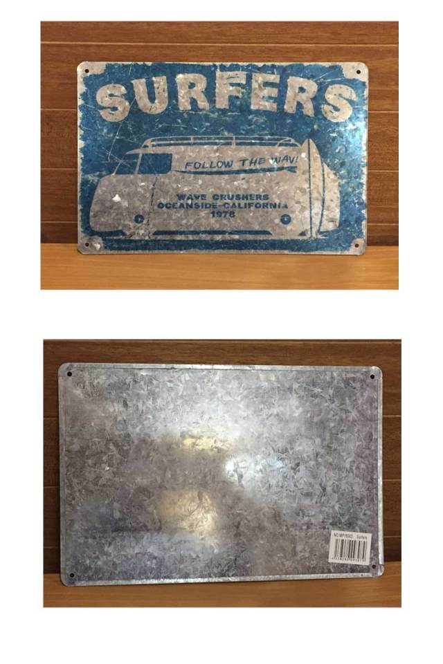 Antique Tin Plate　レトロ調　ティンプレート MP16002 Surfers/サインプレート看板 サインボード アルミニウムプレート アメリカ雑貨