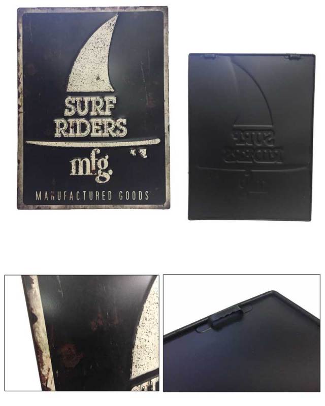 Antique Emboss Plate　レトロ調　レクトエンボスプレート　Surf Riders