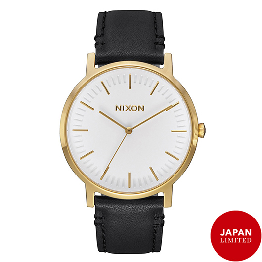 NIXON　腕時計 THE PORTER LEATHER　GOLD/BLACK JP/メンズウォッチ