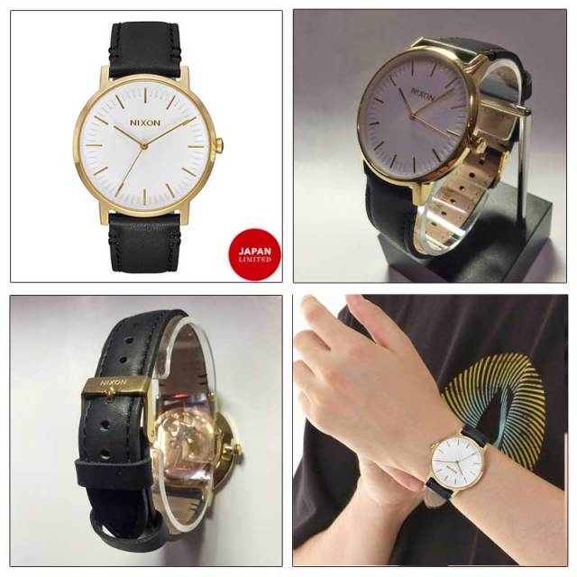 NIXON　腕時計 THE PORTER LEATHER　GOLD/BLACK JP/メンズウォッチ