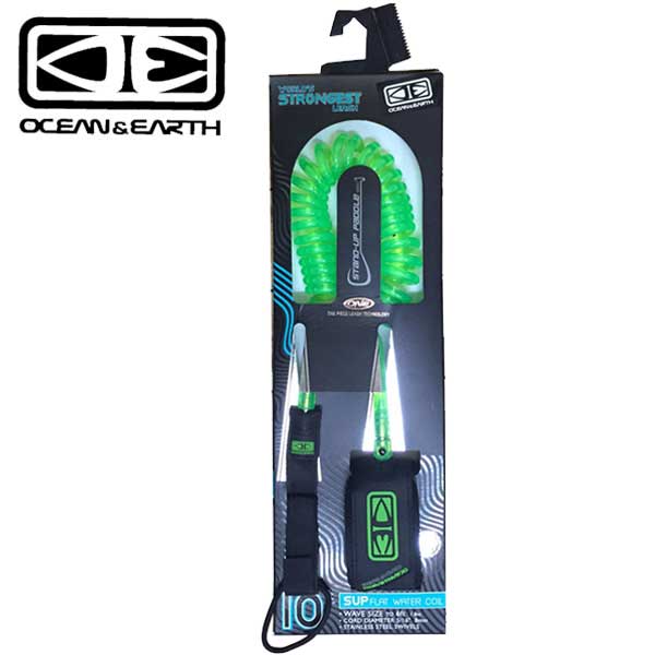 OCEAN & EARTH オーシャンアンドアース SUPリーシュコード SUP COIL ONE PIECE LEASH 10'0" GREEN