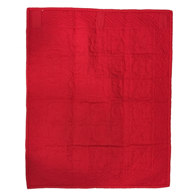Hawaiian quilt ハワイアンキルトタペストリー  アルファベット柄レッド　130×110cm/インテリア　壁掛け　マット