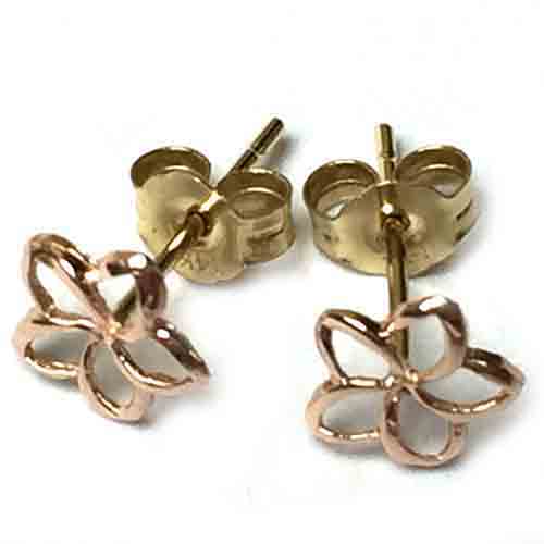 ハワイアンジュエリー 14金プルメリアピンクゴールドピアス