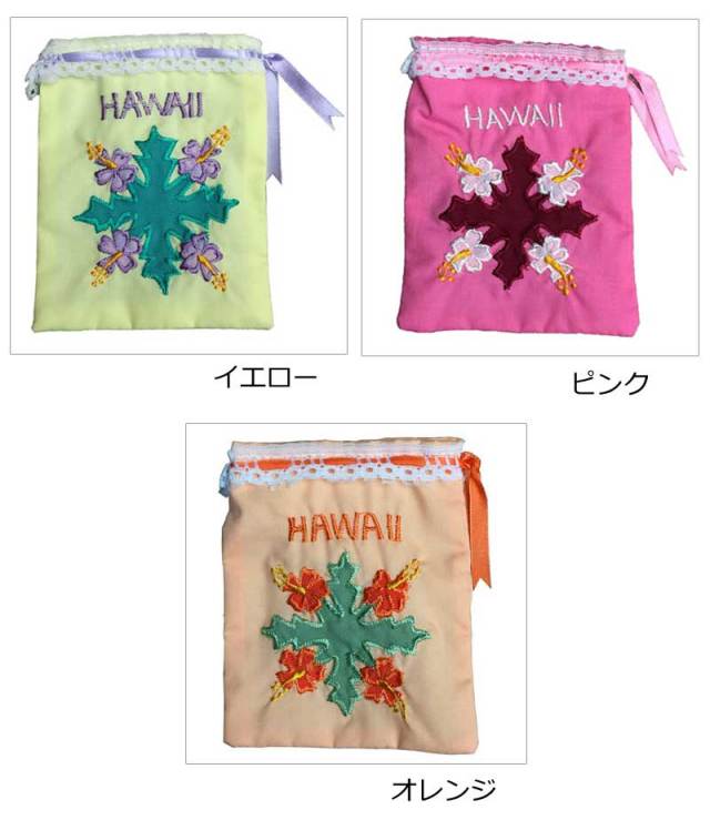 サシェバック　ハイビスカス柄