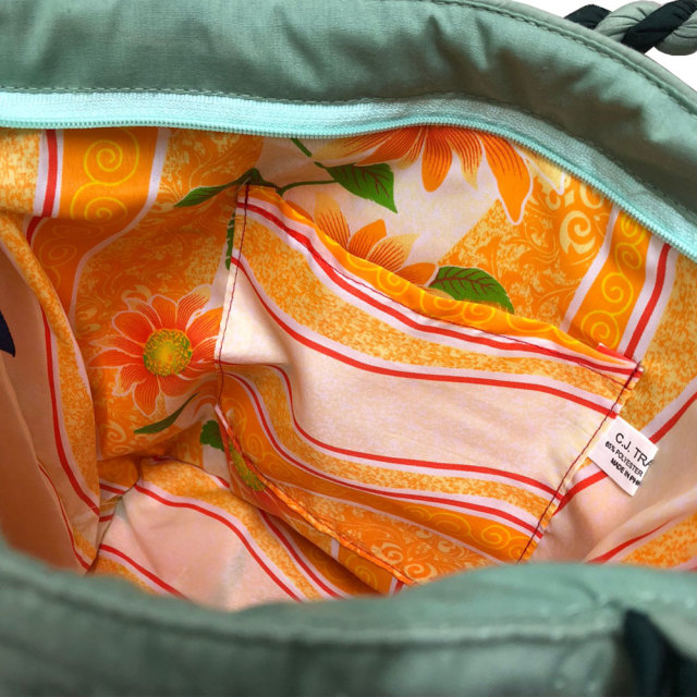 ハワイアンキルト ハンドバッグ モンステラ×プルメリア グリーン