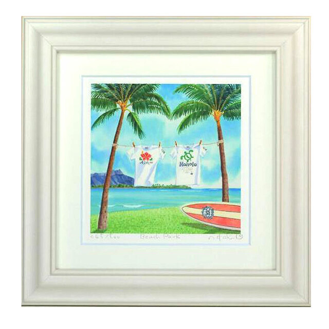 絵画 Beach park 栗乃木ハルミ サーフィン インテリア フラグッズ