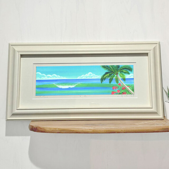 絵画surfgreen/栗乃木ハルミサーフィンインテリアフラグッズhk0143