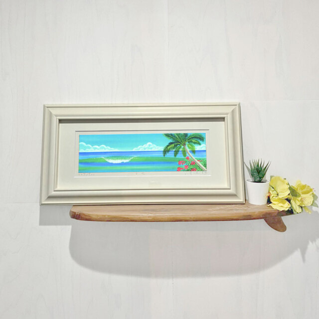 絵画 surf green 栗乃木ハルミ サーフィン インテリア フラグッズ hk0143 Sタイプ