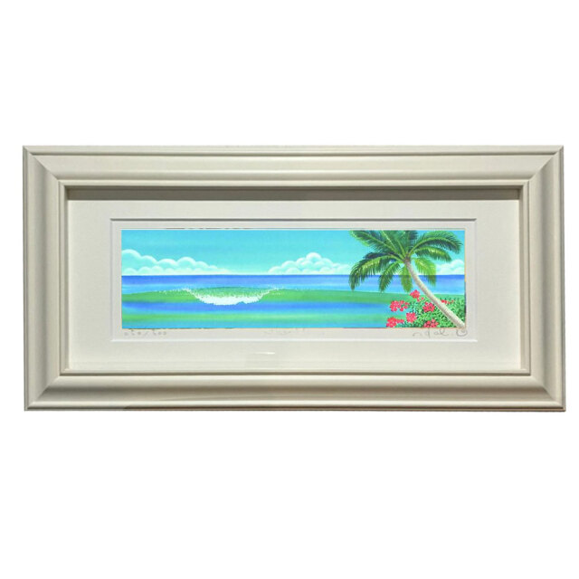 絵画 surf green 栗乃木ハルミ サーフィン インテリア フラグッズ hk0143 Sタイプ
