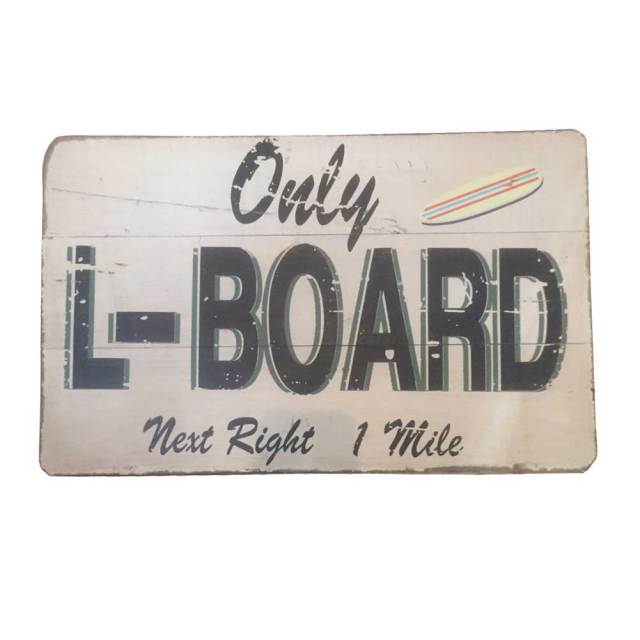 アンティーク ウッド サインボード only  L–BOARD/ウッドプレート 看板 ウッドアート インテリア サーフィン アメリカ雑貨