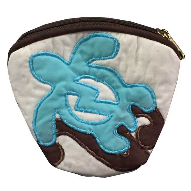 ハワイアンキルト　Hawaiian Quilt　ホヌ柄コインケース　/財布　小銭入れ　小物入れ　がま口