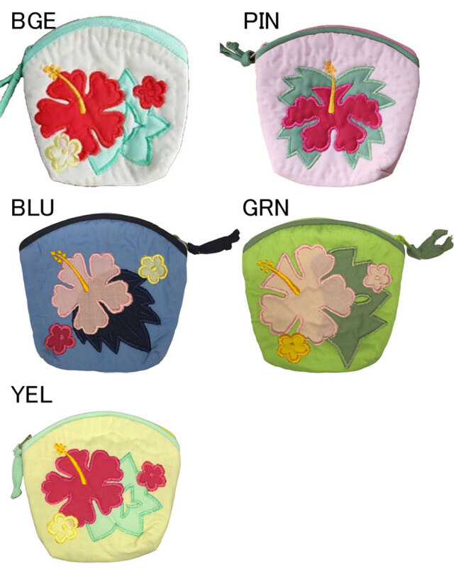 ハワイアンキルト ハイビスカス コインケース