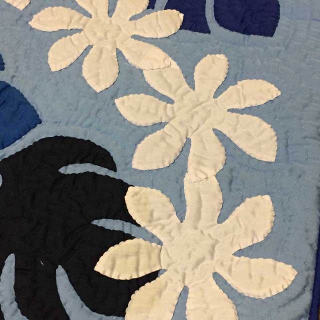 ハワイアンキルト 45cm×45cm用クッションカバー ティアレ×モンステラ柄 ブルー/Hawaiianquilt インテリア ハワイアン ハワイアンキルト 45cm×45cm用クッションカバー ティアレ×モンステラ柄 ブルー/Hawaiianquilt インテリア ハワイアン
