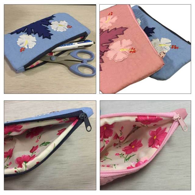 ハワイアンキルト Hawaiian Quilt ハイビスカス　ペンケース　/筆入れ　小物入れ　ポーチ　レディースバッグ　ハワイアン雑貨
