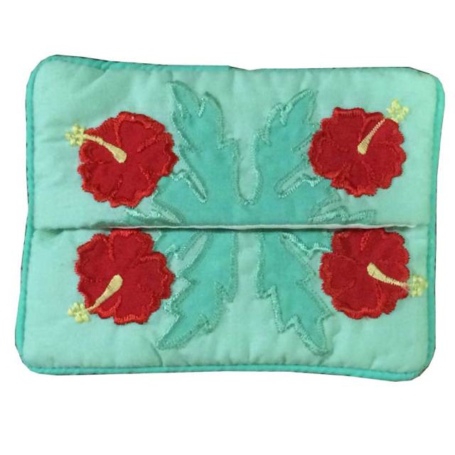 ハワイアンキルト Hawaiian Quilt ハイビスカス　ポケットティッシュケース　/インテリア雑貨　ハワイアン雑貨　インテリア　小物