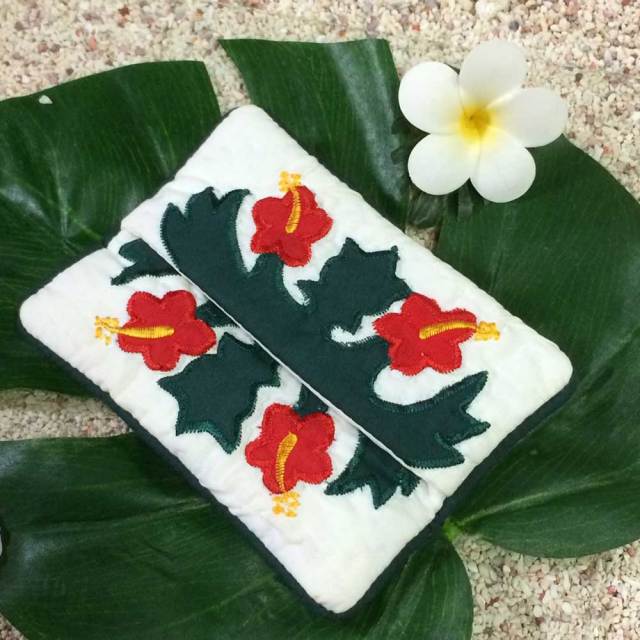 ハワイアンキルト Hawaiian Quilt ハイビスカス　ポケットティッシュケース　/インテリア雑貨　ハワイアン雑貨　インテリア　小物