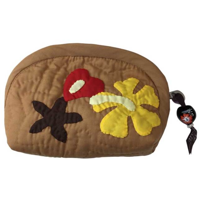 ハワイアンキルト Hawaiian Quilt　ハイビスカス＆ククイポーチ /ハワイアンキルト  バッグ ハワイアン雑貨