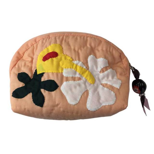 ハワイアンキルト Hawaiian Quilt　ハイビスカス＆ククイポーチ /ハワイアンキルト  バッグ ハワイアン雑貨