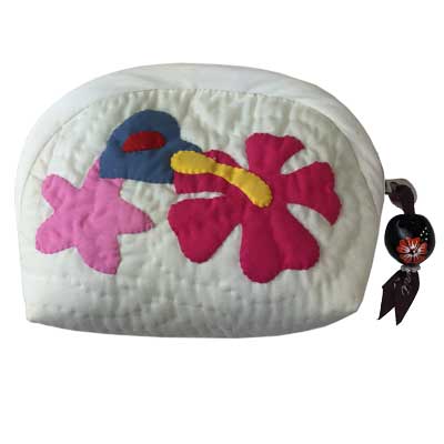 ハワイアンキルト Hawaiian Quilt　ハイビスカス＆ククイポーチ /ハワイアンキルト  バッグ ハワイアン雑貨