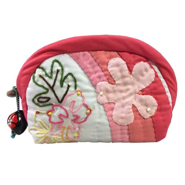 ハワイアンキルト Hawaiian Quilt　ククイ付きポーチ /ハワイアンキルト  バッグ ハワイアン雑貨