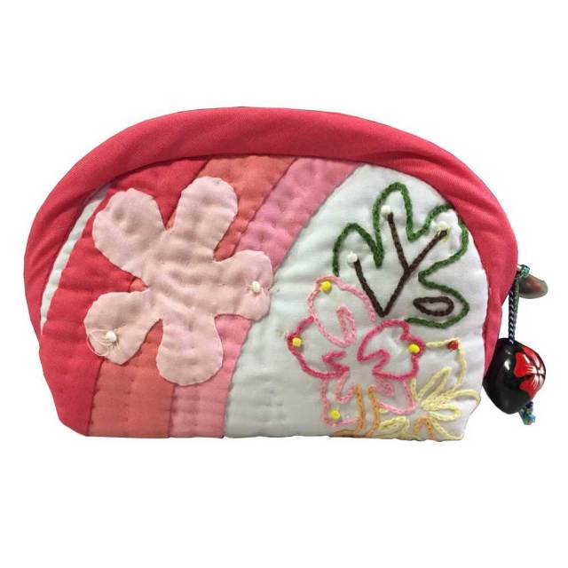 ハワイアンキルト Hawaiian Quilt　ククイ付きポーチ /ハワイアンキルト  バッグ ハワイアン雑貨