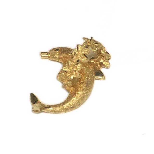 ハワイアンジュエリー 14ｋ　ドルフィン×プルメリアペンダントヘッド/ハワイアンアクセサリー　14金