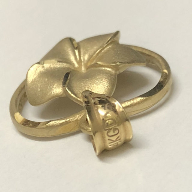 ハワイアンジュエリー 14ｋ　ハートインザプルメリア　ペンダントヘッド/ハワイアンアクセサリー　14金