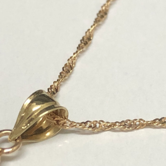 ハワイアンジュエリー 14k シンガポールチェーン付き透かしプルメリア