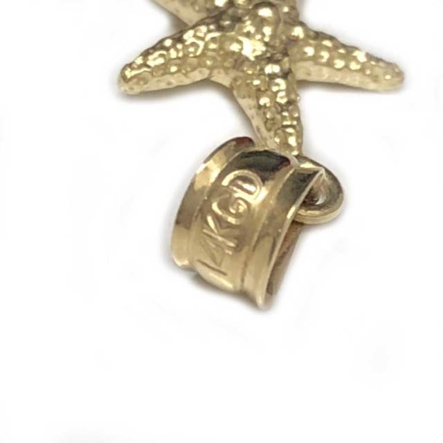 ハワイアンジュエリー 14ｋ　スターフィッシュ×プルメリア　ペンダントヘッド/ハワイアンアクセサリー　ヒトデ
