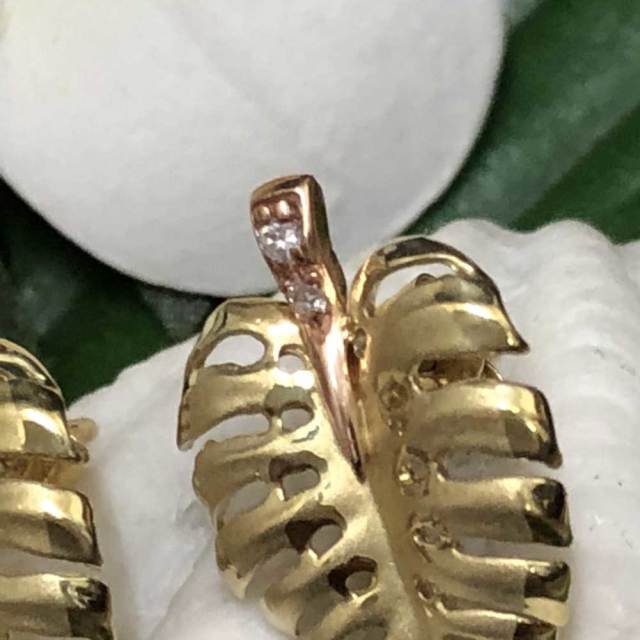 モンステラ フープ ピアス 14KGF/S925☆Maimoda Jewelry☆ハワイ 30mm Maile hoop earring Hawaiianjewelry(ハワイアンジュエリー