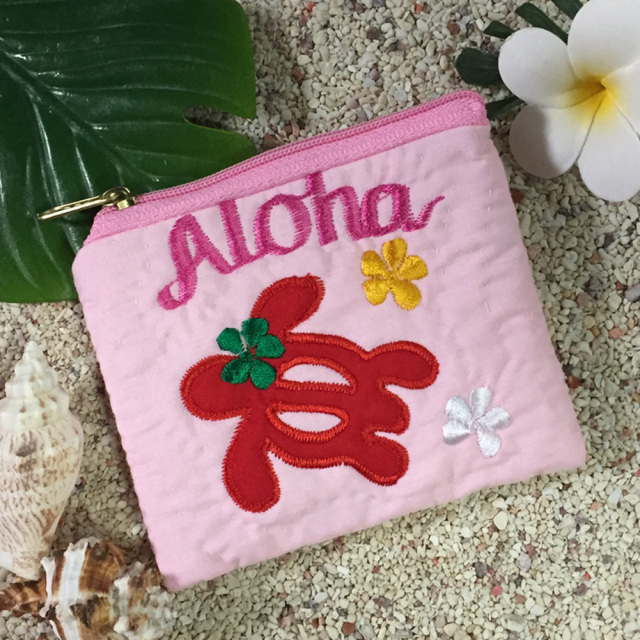 ハワイアンキルト Hawaiian Quilt ホヌ柄コインケース/インテリア小物