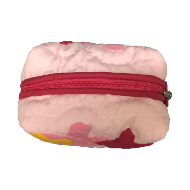 ハワイアンキルト Hawaiian Quilt　キャラメルポーチ ハイビスカス　ライトピンク