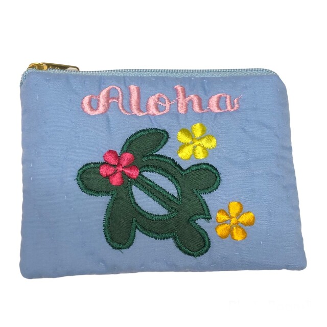 ハワイアンキルト Hawaiian Quilt ホヌ柄コインケース/インテリア小物