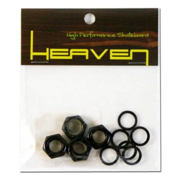 HEAVENスケートボード用　アクスルナット・ワッシャーセット/ナット4個+ワッシャー8個